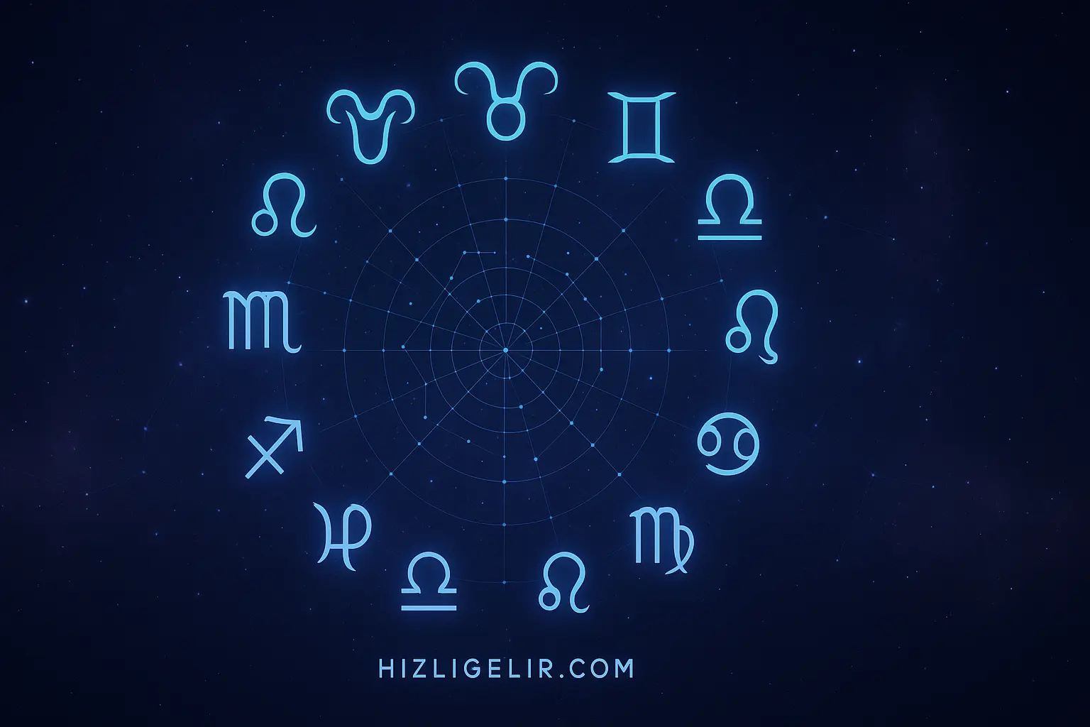 Burç sembolleri ve galaksi arka planı - HızlıGelir